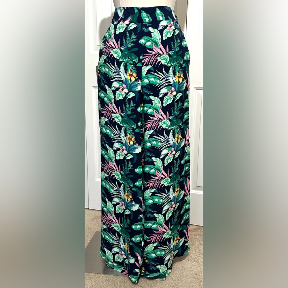 LOFT 2-Piece Set Cap Sleeve Top Sz Petite M & Wide Leg Pants Sz L Tropical NWT - Picture 9 of 16